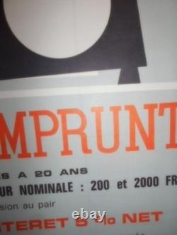 Authentique Affiche Ancienne Emprunt 5% Ptt 1964