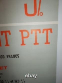 Authentique Affiche Ancienne Emprunt 5% Ptt 1964