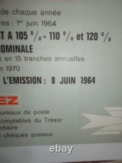 Authentique Affiche Ancienne Emprunt 5% Ptt 1964