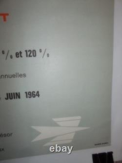 Authentique Affiche Ancienne Emprunt 5% Ptt 1964