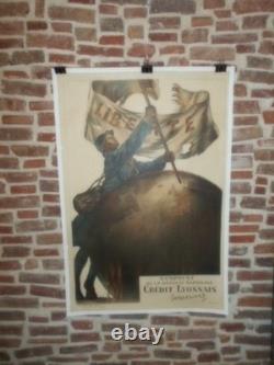 Authentique Affiche Ancienne Emprunt De La Defense Nationale Credit Lyonnais