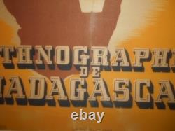 Authentique Affiche Ancienne Ethnographie De Madagascar