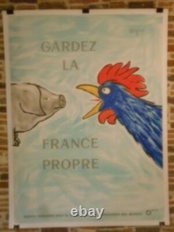 Authentique Affiche Ancienne Gardez La France Propre Par Raymond Savignac