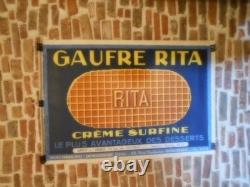 Authentique Affiche Ancienne Gaufre Rita Creme Surfine