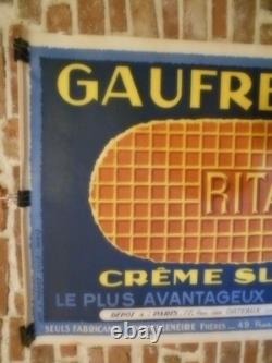 Authentique Affiche Ancienne Gaufre Rita Creme Surfine