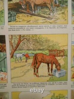 Authentique Affiche Ancienne Genre Agricole Le Vieux Cheval Sage