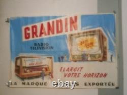 Authentique Affiche Ancienne Grandin Radio Television