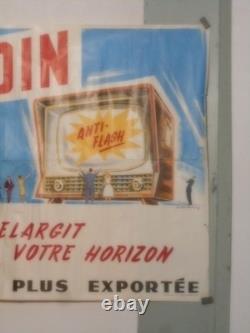 Authentique Affiche Ancienne Grandin Radio Television