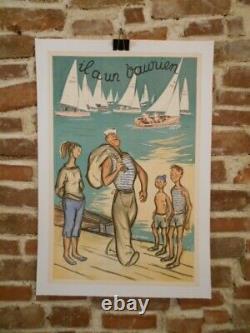 Authentique Affiche Ancienne IL A Un Vaurien