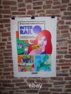 Authentique Affiche Ancienne Inter Rail Sncf
