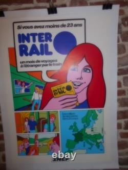 Authentique Affiche Ancienne Inter Rail Sncf