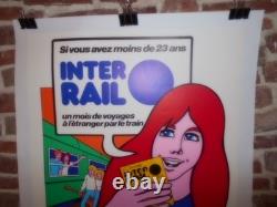 Authentique Affiche Ancienne Inter Rail Sncf