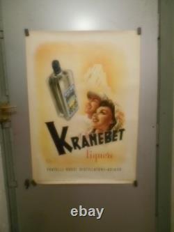 Authentique Affiche Ancienne Italienne Kranebet Liquore