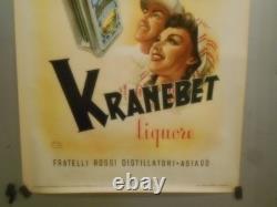 Authentique Affiche Ancienne Italienne Kranebet Liquore