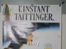Authentique Affiche Ancienne L'instant Taittinger