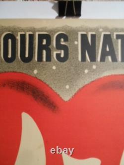 Authentique Affiche Ancienne Le Secours National