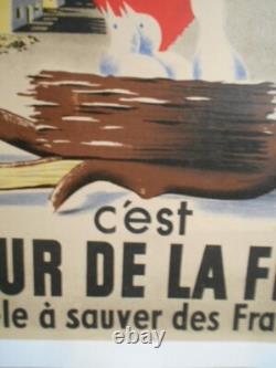 Authentique Affiche Ancienne Le Secours National