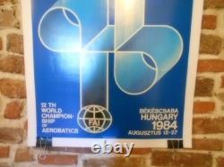 Authentique Affiche Ancienne Meeting Aerien De 1984 En Hongrie
