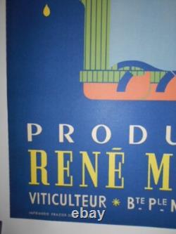 Authentique Affiche Ancienne Oenologie Productions Rene Medeville