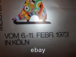 Authentique Affiche Ancienne Patinage Artistique A Cologne En 1973
