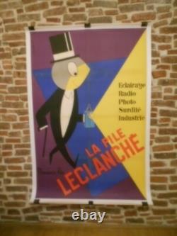 Authentique Affiche Ancienne Publicitaire La Pile Leclanche
