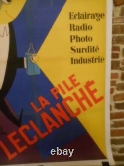 Authentique Affiche Ancienne Publicitaire La Pile Leclanche