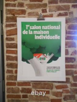 Authentique Affiche Ancienne Publicitaire Salon Maison Individuelle