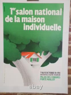 Authentique Affiche Ancienne Publicitaire Salon Maison Individuelle