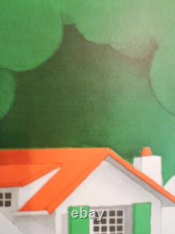 Authentique Affiche Ancienne Publicitaire Salon Maison Individuelle