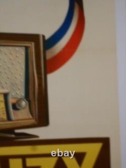 Authentique Affiche Ancienne Radio Lemouzy