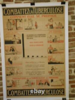 Authentique Affiche Ancienne Sante Publique Combattez La Tuberculose