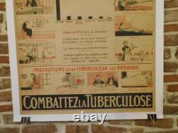 Authentique Affiche Ancienne Sante Publique Combattez La Tuberculose