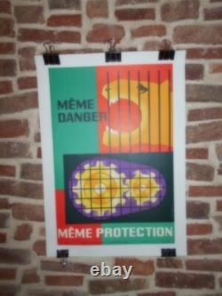 Authentique Affiche Ancienne Securite