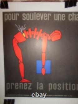 Authentique Affiche Ancienne Securite