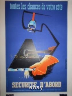 Authentique Affiche Ancienne Securite