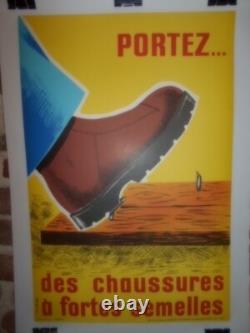 Authentique Affiche Ancienne Securite
