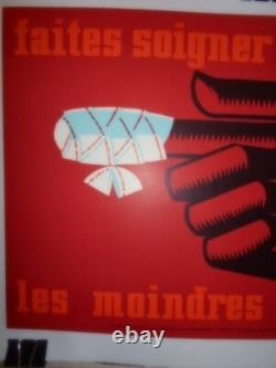 Authentique Affiche Ancienne Securite