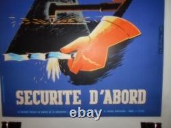 Authentique Affiche Ancienne Securite