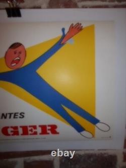 Authentique Affiche Ancienne Securite