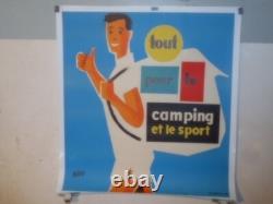 Authentique Affiche Ancienne Tout Pour Le Camping Et Le Sport