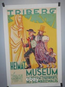 Authentique Affiche Ancienne Triberg Heimat Museum