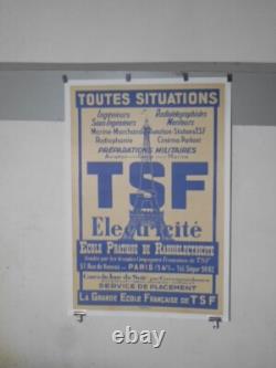 Authentique Affiche Ancienne Tsf Electricite -tour Eiffel