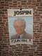 Authentique Affiche Politique Ancienne Lionel Jospin
