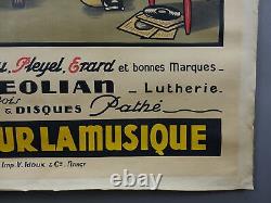 Authentique affiche litho Léon Husson maison Poussier tout pour la musique 1922