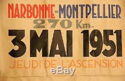 Belle Affiche Grand Prix Cycliste-maillot Jaune 1951-championnat-signe Irab