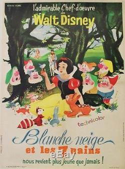 BLANCHE NEIGE ET LES 7 NAINS (SNOW WHITE & 7 DWARFS) Affiche ent. Walt DISNEY