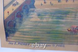 Belle Affiche Ancienne Entoilee Saison d'Hiver 18921896 Biarritz Arcachon