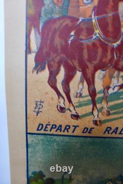 Belle Affiche Ancienne Entoilee Saison d'Hiver 18921896 Biarritz Arcachon