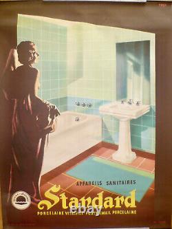 Belle Affiche Ancienne Ideal Standard 1952 Appareils Sanitaires Theo Brugieres