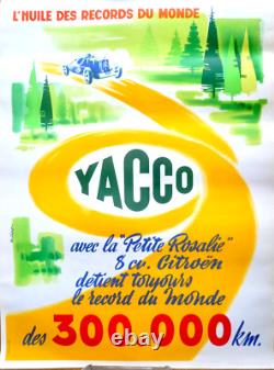 Belle Affiche Originale Ancienne Pub Huile Yacco Signée M. Collet 56